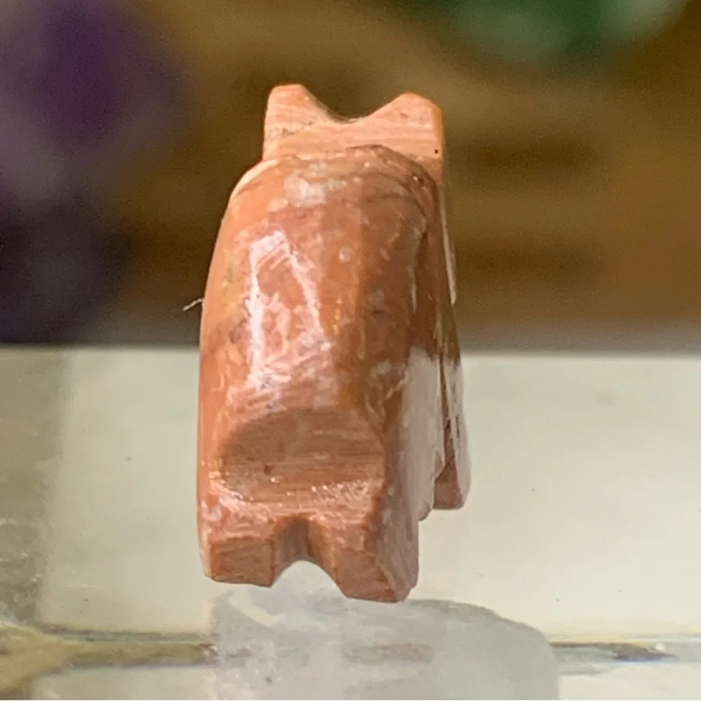 Native American Style Zuni Bear Fetish Bead Hand Carved Stone Drilled Animal .8
